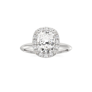 Knife Edge Plain Halo Radiant Engagement Ring