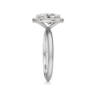 Knife Edge Plain Halo Radiant Engagement Ring