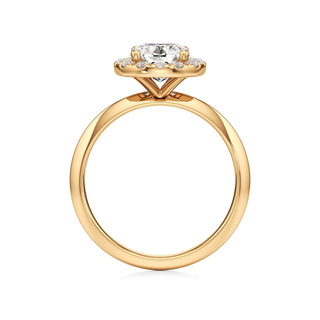Knife Edge Plain Halo Radiant Engagement Ring