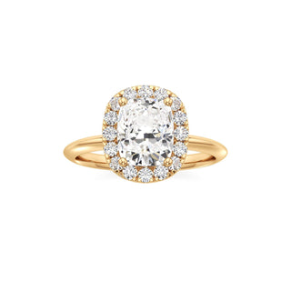 Knife Edge Plain Halo Radiant Engagement Ring