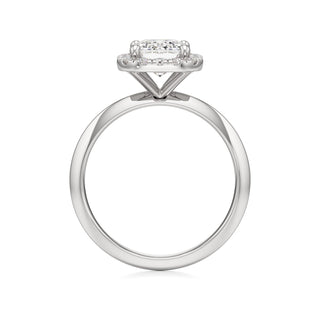 Knife Edge Plain Halo Radiant Engagement Ring