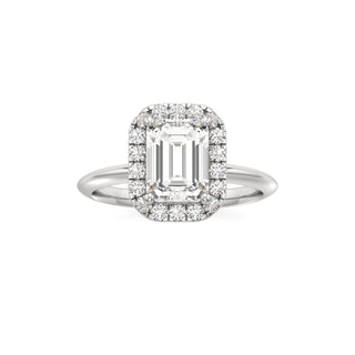 Knife Edge Plain Halo Radiant Engagement Ring