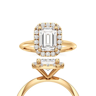Knife Edge Plain Halo Radiant Engagement Ring