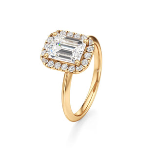 Knife Edge Plain Halo Radiant Engagement Ring