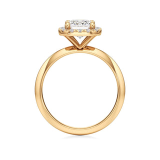 Knife Edge Plain Halo Radiant Engagement Ring