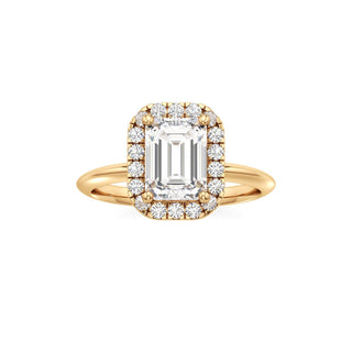 Knife Edge Plain Halo Radiant Engagement Ring