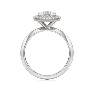Knife Edge Plain Halo Radiant Engagement Ring