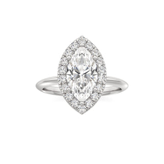 Knife Edge Plain Halo Radiant Engagement Ring