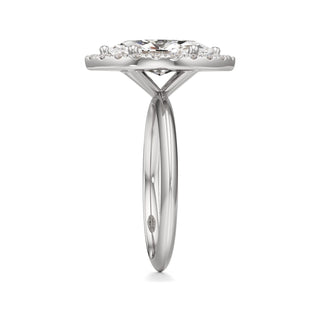 Knife Edge Plain Halo Radiant Engagement Ring