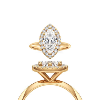 Knife Edge Plain Halo Radiant Engagement Ring