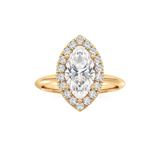 Knife Edge Plain Halo Radiant Engagement Ring