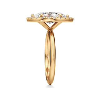 Knife Edge Plain Halo Radiant Engagement Ring