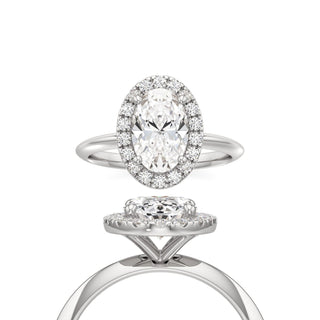Knife Edge Plain Halo Radiant Engagement Ring