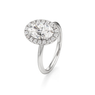 Knife Edge Plain Halo Radiant Engagement Ring