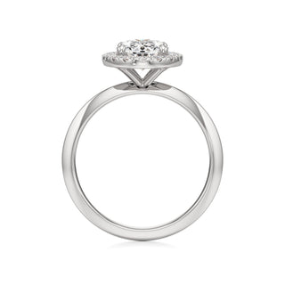 Knife Edge Plain Halo Radiant Engagement Ring