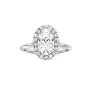 Knife Edge Plain Halo Radiant Engagement Ring