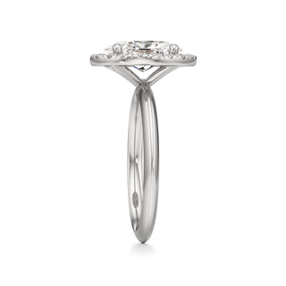 Knife Edge Plain Halo Radiant Engagement Ring