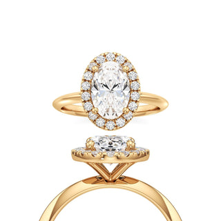 Knife Edge Plain Halo Radiant Engagement Ring