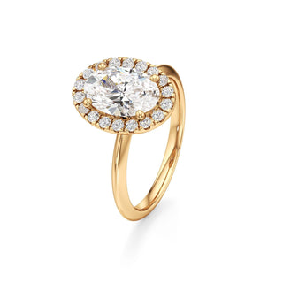 Knife Edge Plain Halo Radiant Engagement Ring