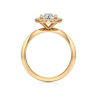 Knife Edge Plain Halo Radiant Engagement Ring