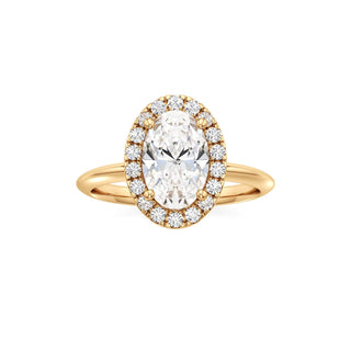 Knife Edge Plain Halo Radiant Engagement Ring