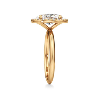 Knife Edge Plain Halo Radiant Engagement Ring