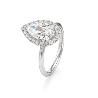 Knife Edge Plain Halo Radiant Engagement Ring