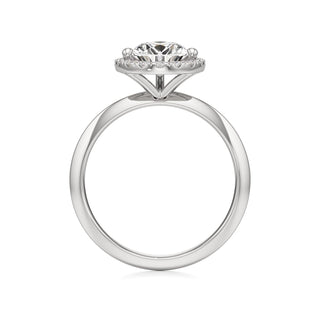 Knife Edge Plain Halo Radiant Engagement Ring