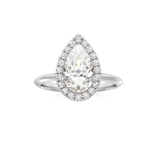 Knife Edge Plain Halo Radiant Engagement Ring