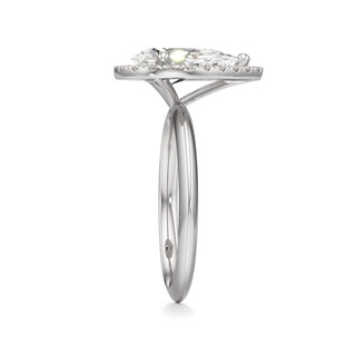 Knife Edge Plain Halo Radiant Engagement Ring