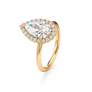 Knife Edge Plain Halo Radiant Engagement Ring