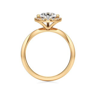 Knife Edge Plain Halo Radiant Engagement Ring