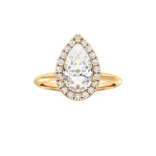 Knife Edge Plain Halo Radiant Engagement Ring