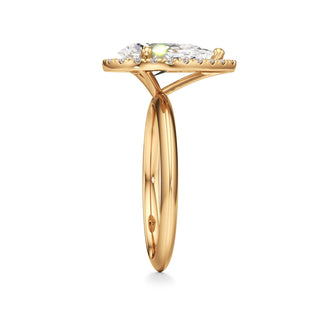 Knife Edge Plain Halo Radiant Engagement Ring