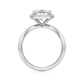 Knife Edge Plain Halo Radiant Engagement Ring