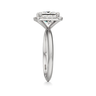 Knife Edge Plain Halo Radiant Engagement Ring