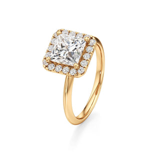 Knife Edge Plain Halo Radiant Engagement Ring
