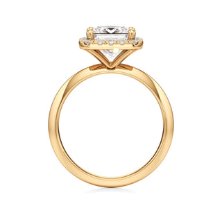 Knife Edge Plain Halo Radiant Engagement Ring