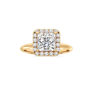 Knife Edge Plain Halo Radiant Engagement Ring