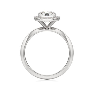 Knife Edge Plain Halo Radiant Engagement Ring