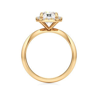 Knife Edge Plain Halo Radiant Engagement Ring