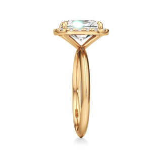Knife Edge Plain Halo Radiant Engagement Ring