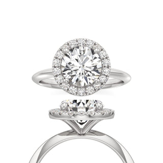 Knife Edge Plain Halo Radiant Engagement Ring