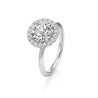 Knife Edge Plain Halo Radiant Engagement Ring