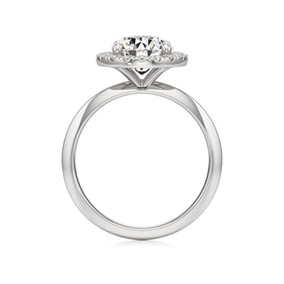 Knife Edge Plain Halo Radiant Engagement Ring