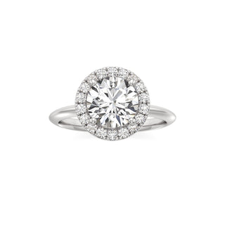 Knife Edge Plain Halo Radiant Engagement Ring
