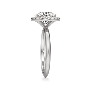 Knife Edge Plain Halo Radiant Engagement Ring