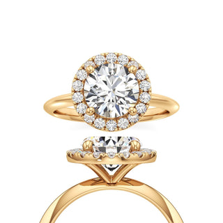 Knife Edge Plain Halo Radiant Engagement Ring