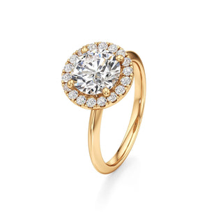 Knife Edge Plain Halo Radiant Engagement Ring