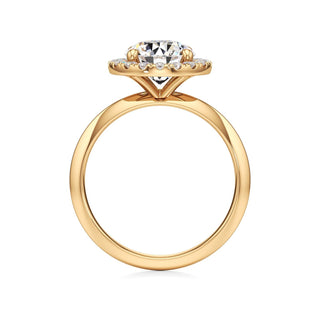 Knife Edge Plain Halo Radiant Engagement Ring